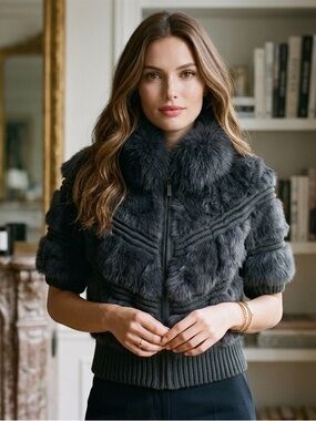 New faux fur super soft sweater- elegant design, super soft and warm-Cute
